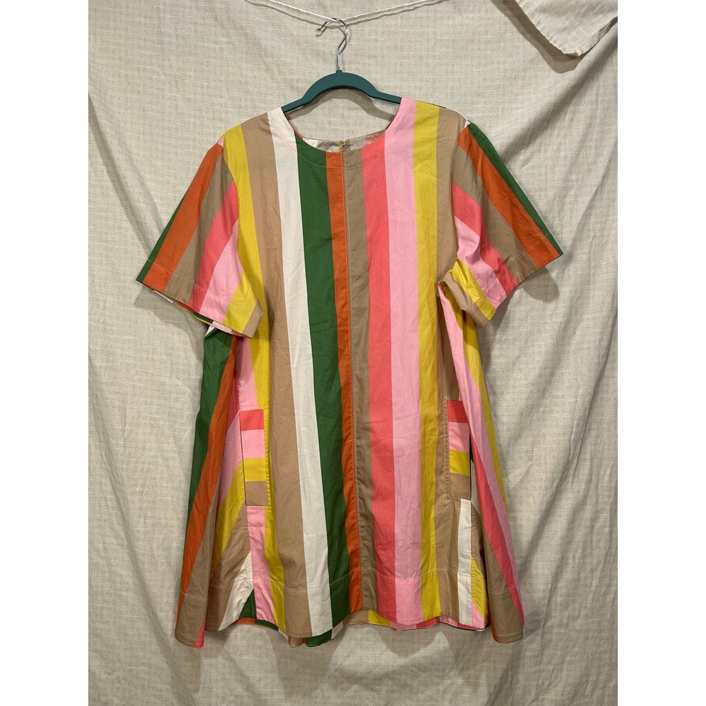 Maeve by Anthropologie Womens Large Multi Color Striped Short Mini Dress #2178